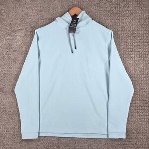 Pins & Aces Golf Co Mens XL Light Blue Waffle Knit 4-Way Stretch Hoodie NWT